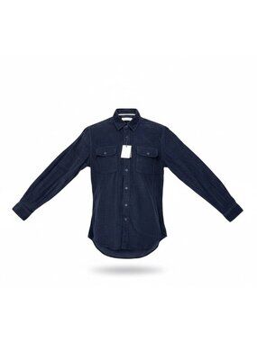James Campbell Mens Navy Corduroy Button-Up Long Sleeve Shirt Size L